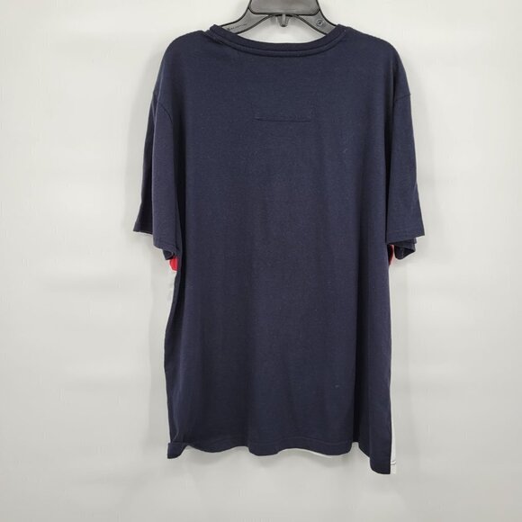 Nautica Men Blue White Color block Short Sleeve Crewneck Tee Shirt Top Size L - Picture 5 of 9